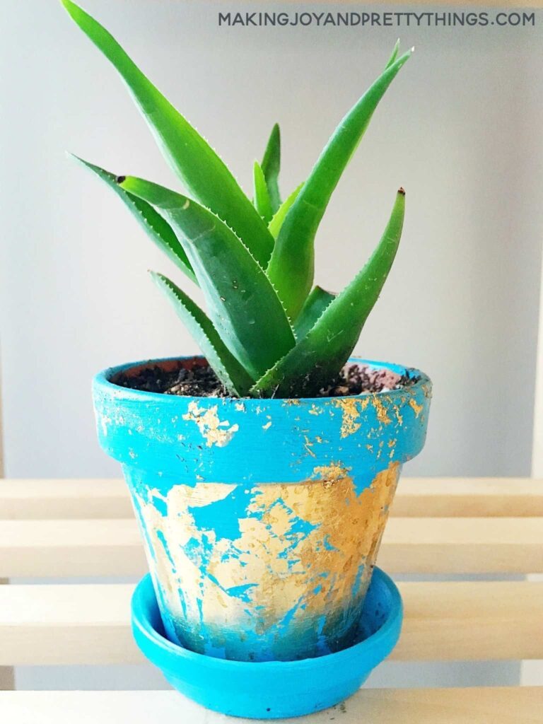 DIY Gold Leaf Planters