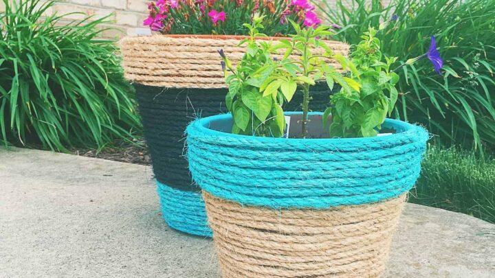 Rope Planters with Paint DIY - Making Joy and Pretty Things