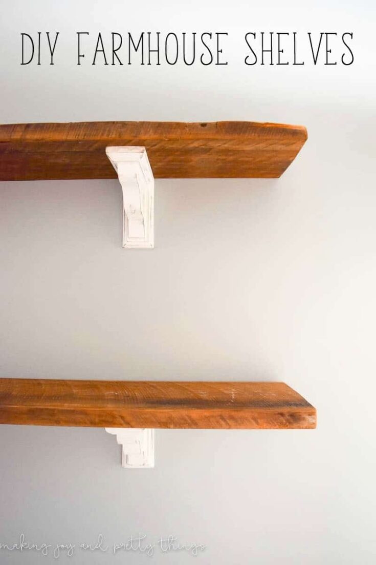 DIY Farmhouse Shelves for the Dining Room. So easy to make your own fixer upper inspired shelves using reclaimed wood
