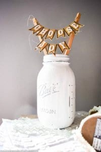 DIY farmhouse inspired mason jar display. Easy DIY craft to bring farmhouse style into your home decor. Budget friendly and sends great message.