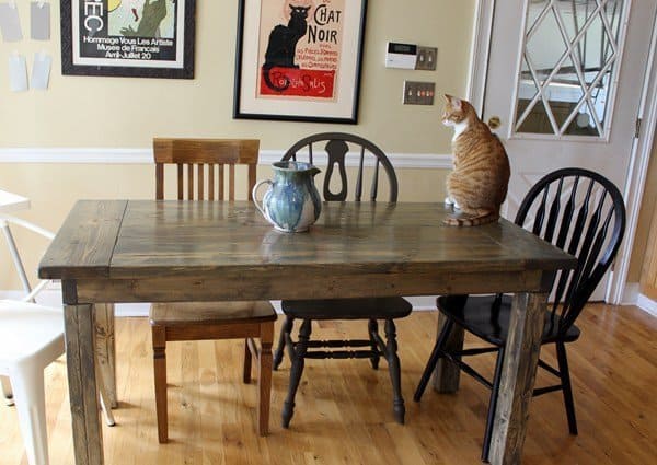 7 DIY Farmhouse Dining Room Tables. All have free downloadable plans. Build your own farmhouse style dining room table and don't spend a fortune on expensive tables!