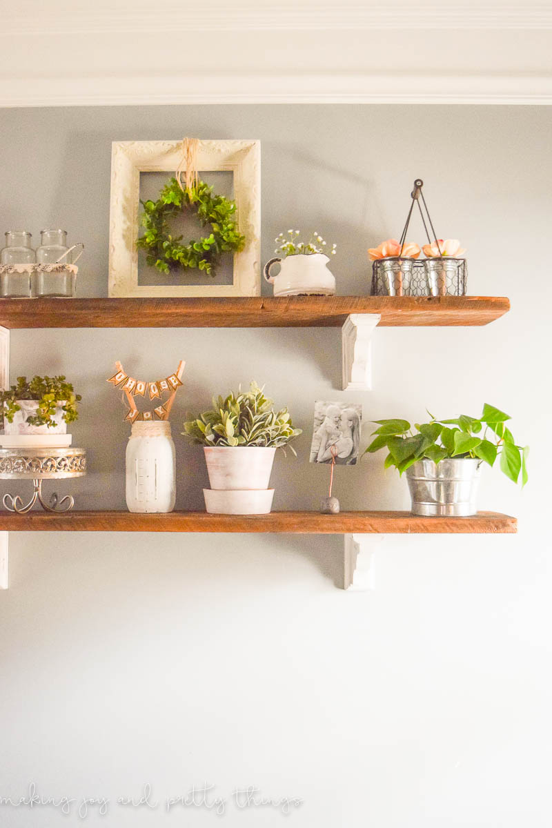 How to style open shelves { in 5 easy steps } . Perfect tips and inspiration to style your own shelves in whatever style you want.