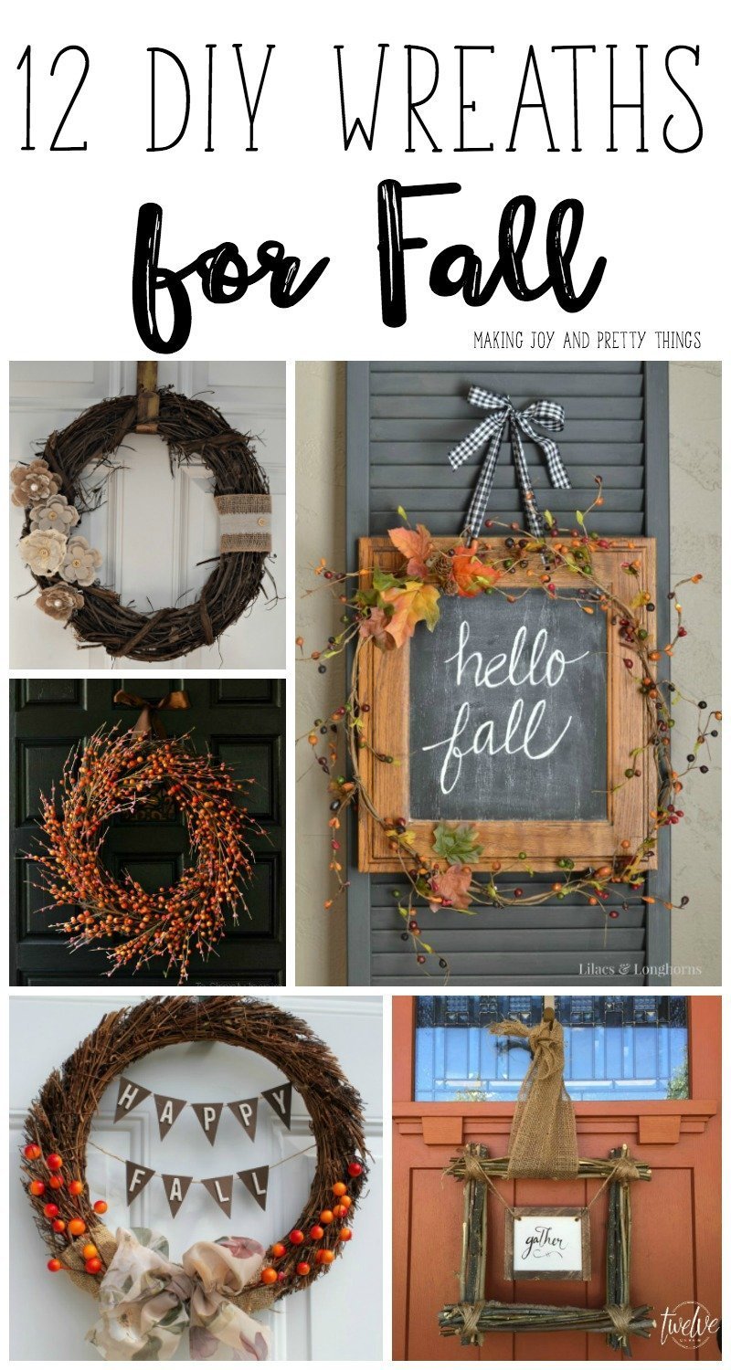 12 DIY Wreaths for Fall. Create your own diy fall wreath for your home with 12 great examples and tutorials!