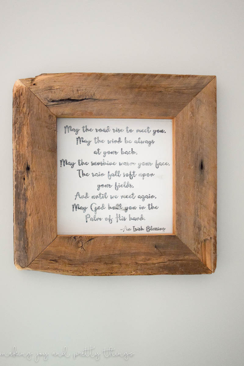 Need a tutorial on making a custom DIY frame then follow along and learn how to frame a Irish blessing sign with barn wood