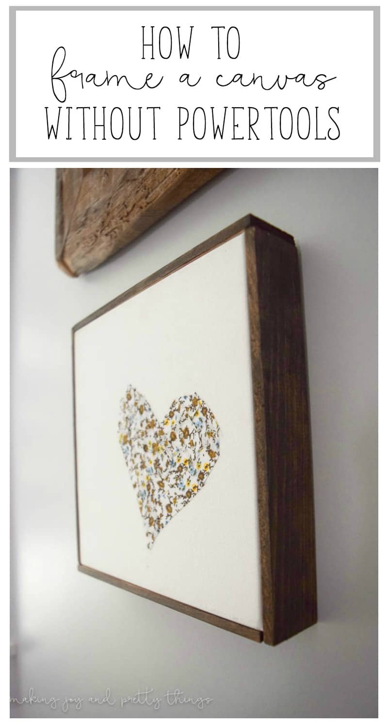 How to make a frame for a canvas without power tools . Perfect for a gallery wall or picture collage.