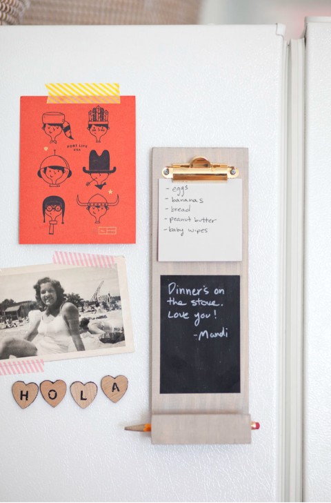 Image for Magnetic Clipboard with Chalkboard for Fridge 