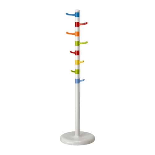 A clothes stand to be used in a shared kids bedroom to keep everything organized