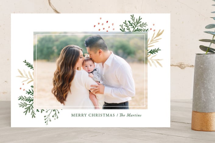 Selecting a design that has both a farmhouse and rustic style that also ties in some holiday notes with minted