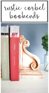 Learn how to make rustic corbel bookends in just two steps! The easiest farmhouse-style DIY project you'll ever make!