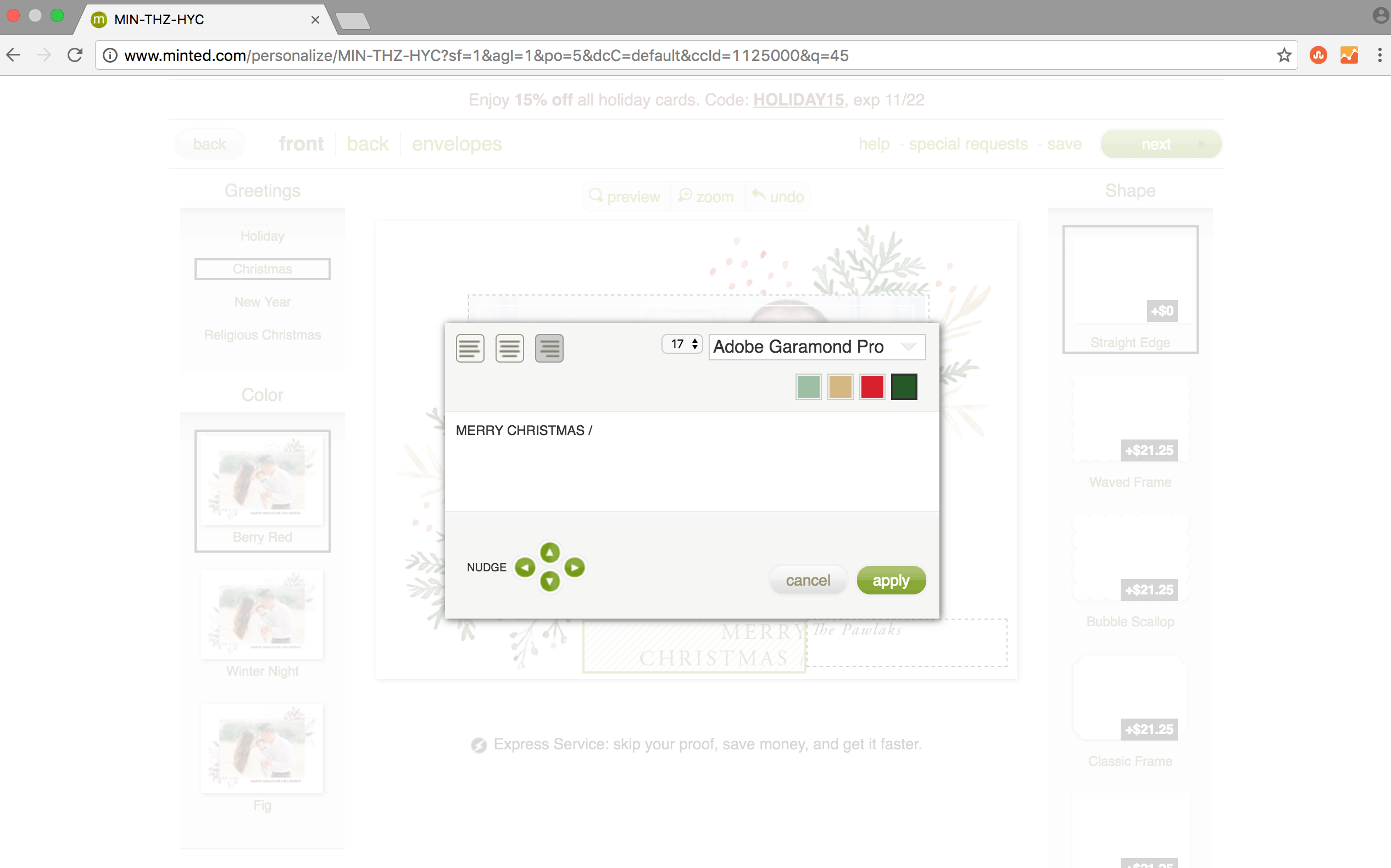 Using a browser design platform is made simple with minted and makes creating your own Christmas cards a cinch