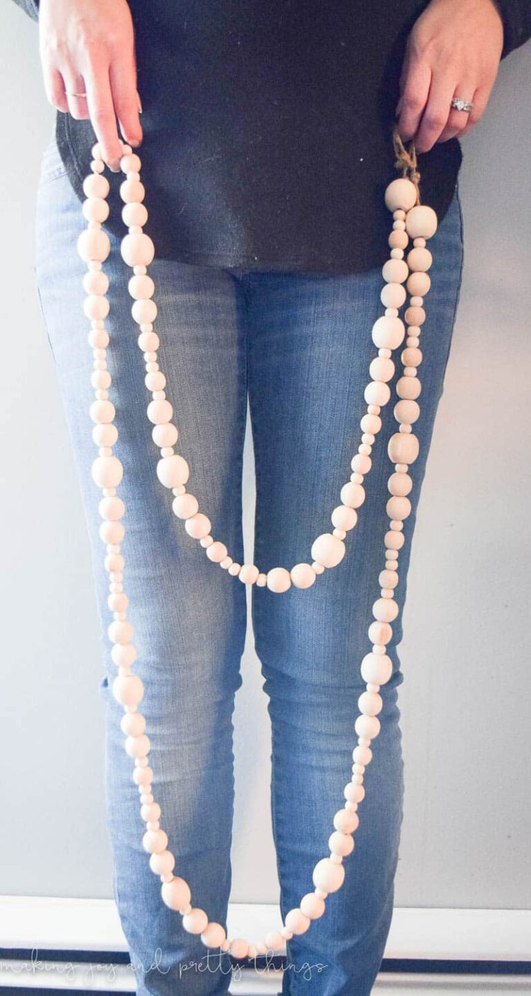 how to make your own wood bead garland | simple farmhouse decor | diy projects | christmas garland