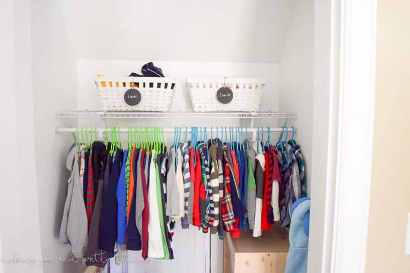 Clothes Closet Organization Ideas for Children's Bedroom.