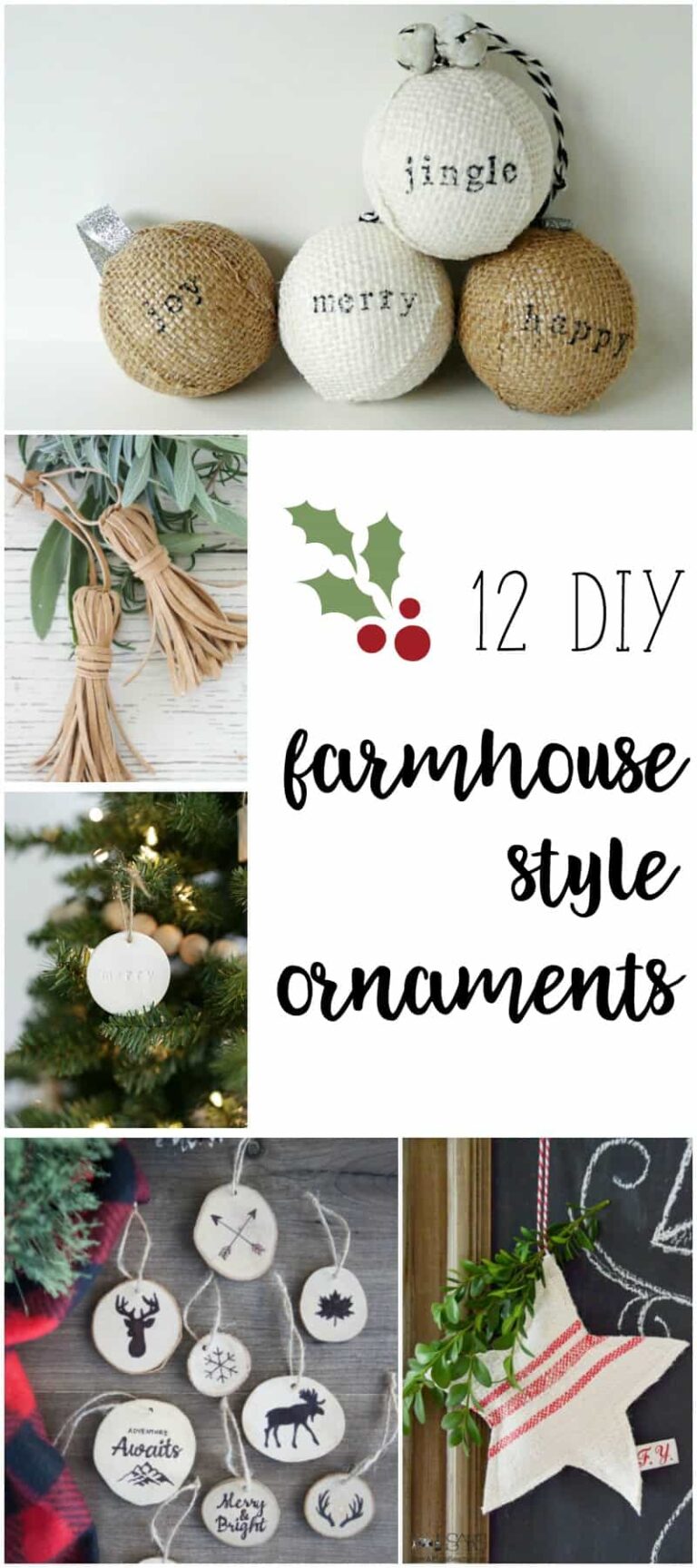 Farmhouse Style Ornaments for Christmas
