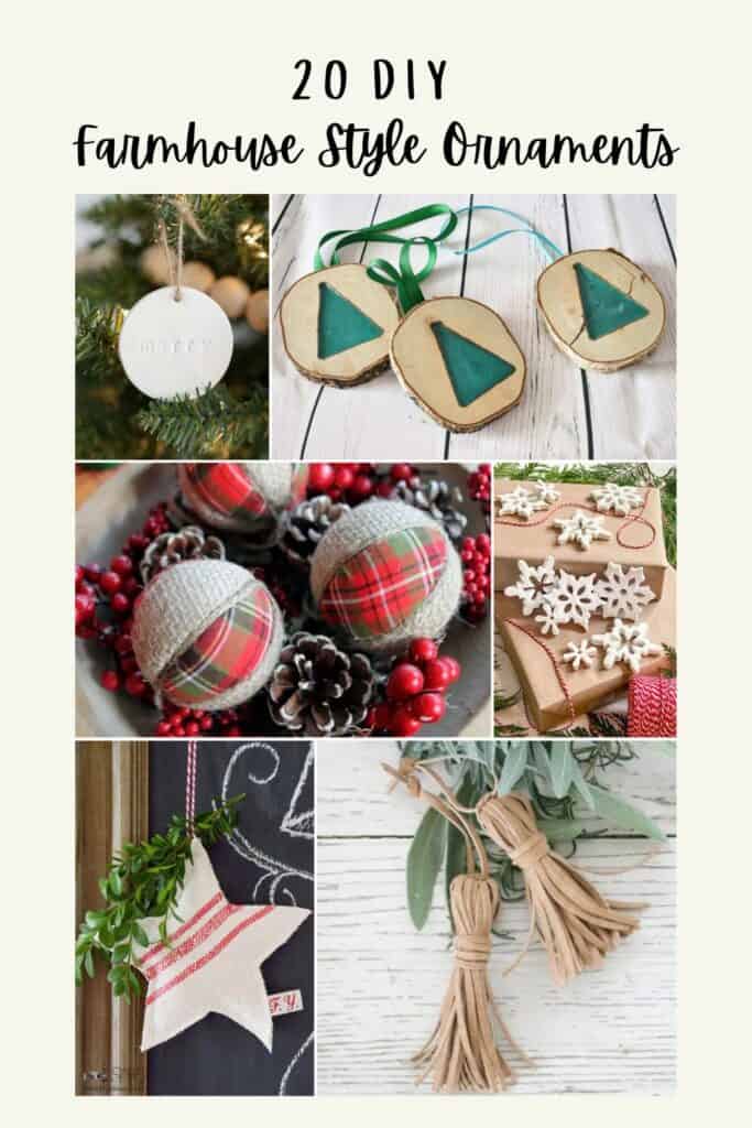 Image collage of six DIY ornaments with text overlay 