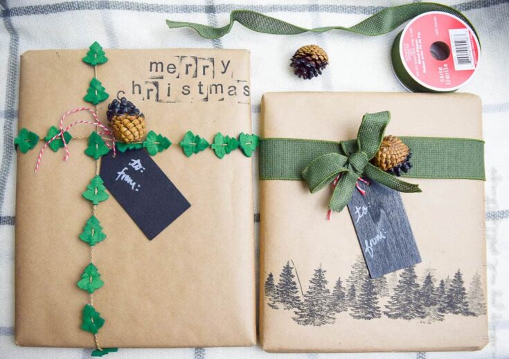 Rustic gift wrapping ideas using pinecones. DIY Gift Wrap. Gift Wrapping Ideas.