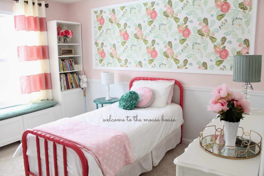 Framing wallpaper is a unique wallpaper idea to provide a focal point in a room