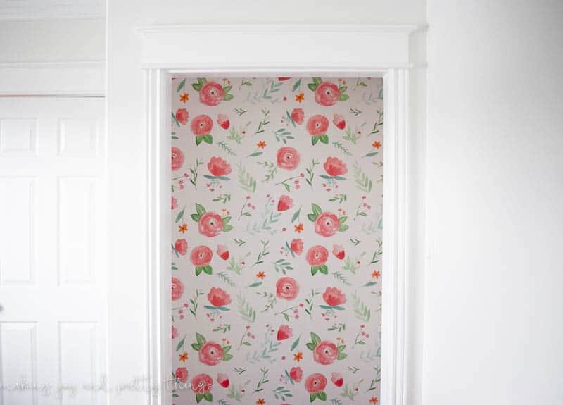 Adding wallpaper into the inside of a closet is a great way to add a fun pop of color that isn't too overwhelming.