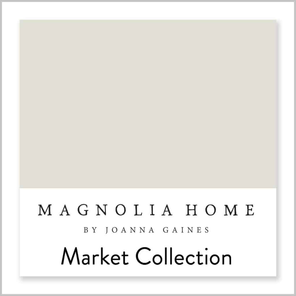 One Horn White from Magnolia is a great mix between white and beige. This paint color is a great neutral paint color for your walls. 