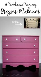 dresser makeover DIY | farmhouse furniture | furniture makeover DIY | painted dresser | farmhouse nursery