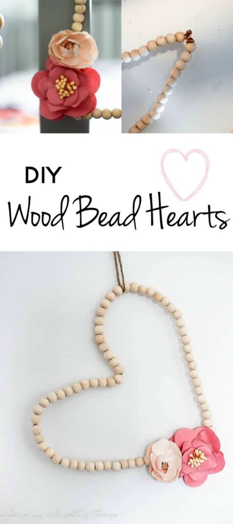 diy wood bead hearts | diy ideas | farmhouse decor | diy farmhouse