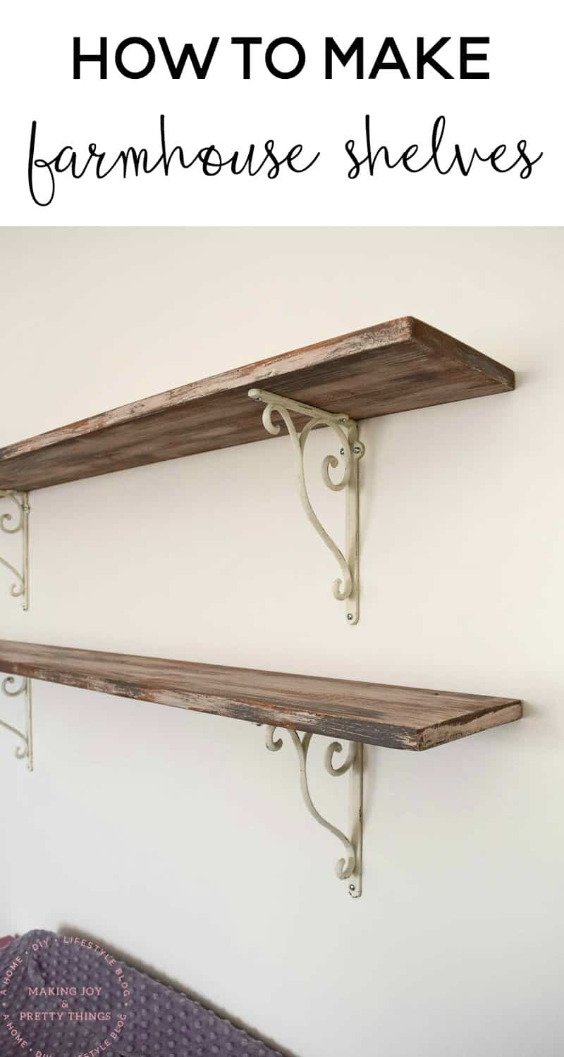 If you want to learn how to make your own DIY rustic shelves this tutorial is great way to get farmhouse style decor for your nursery