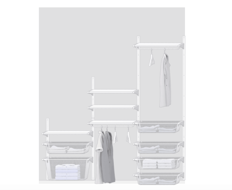 One Room Challenge {Week 3} – Designing a sloped ceiling closet using the IKEA Algot Closet System