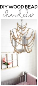 Easy DIY to make a wood bead chandelier! The perfect DIY craft to add farmhouse style to your home.