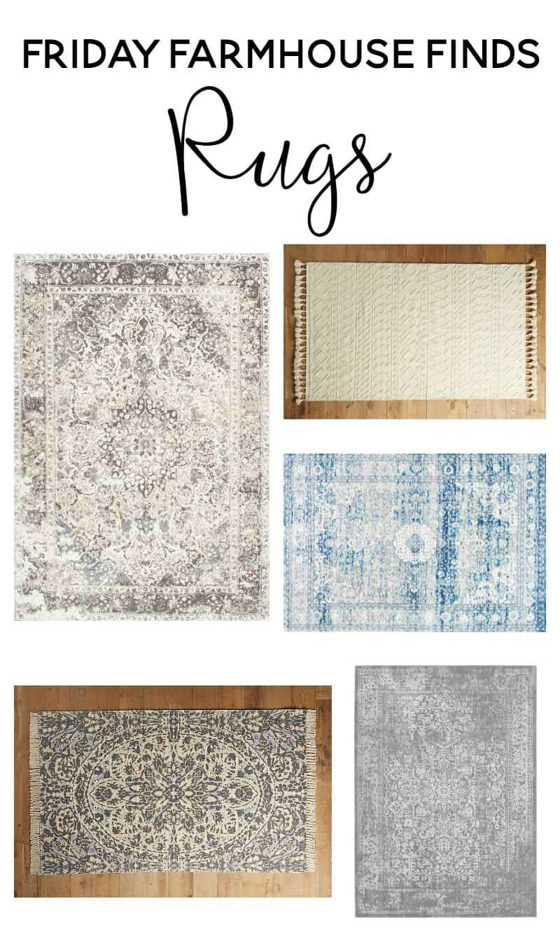 Friday Farmhouse Finds - Focusing on vintage washed rugs and farmhouse style rugs that are budget friendly!