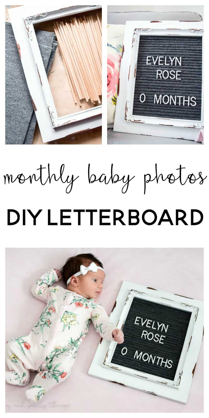 Monthly Baby Photos: How to Make a DIY Letterboard to keep track of a newborns growth