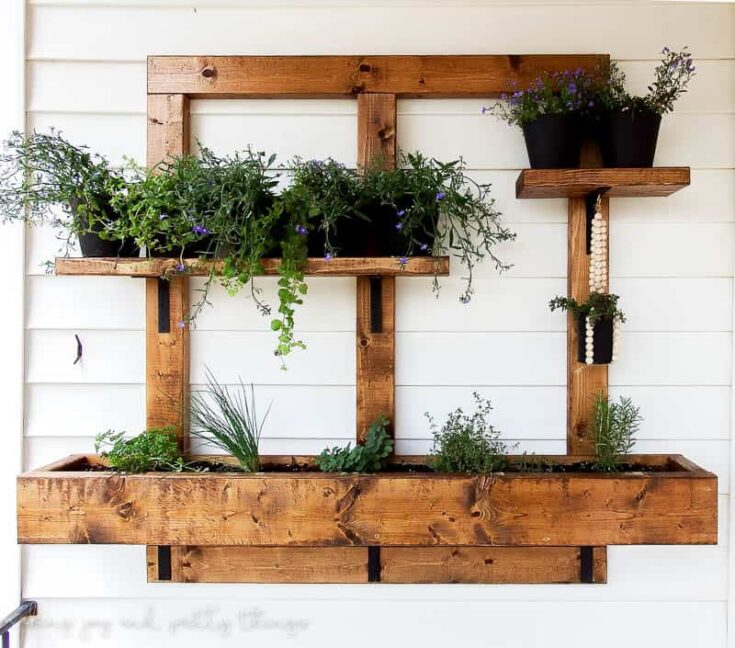 vertical wall planter | vertical garden | vertical gardening | herb garden | vertical herb garden | diy herb garden | diy vertical garden | diy planters | small space living | small space gardening | wall planter | outdoor patio ideas | balcony garden | apartment garden | hanging wall planters | outdoor wall planter hanging herb garden