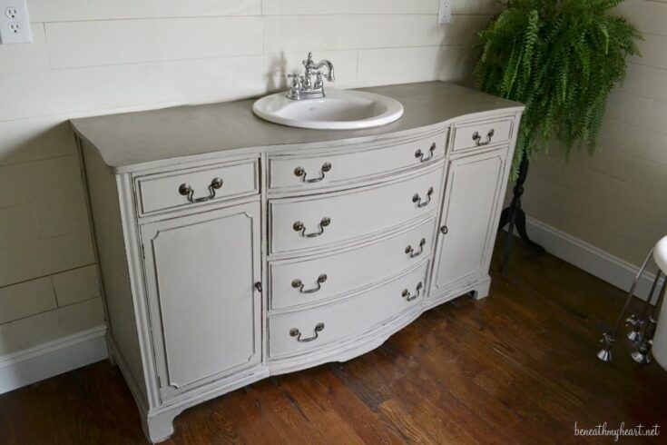 How To Make a Dresser Into a Vanity Tutorial - An Oregon Cottage