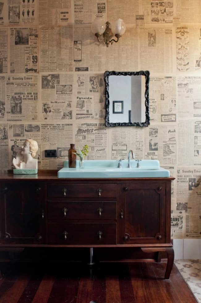 You don't need to DIY or convert too much and you can leave a dresser in its original finish to give that old world touch