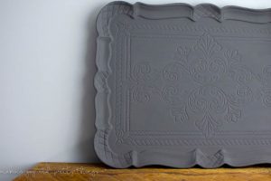 Farmhouse style upcycle project: DIY Chalk Painted Tray
