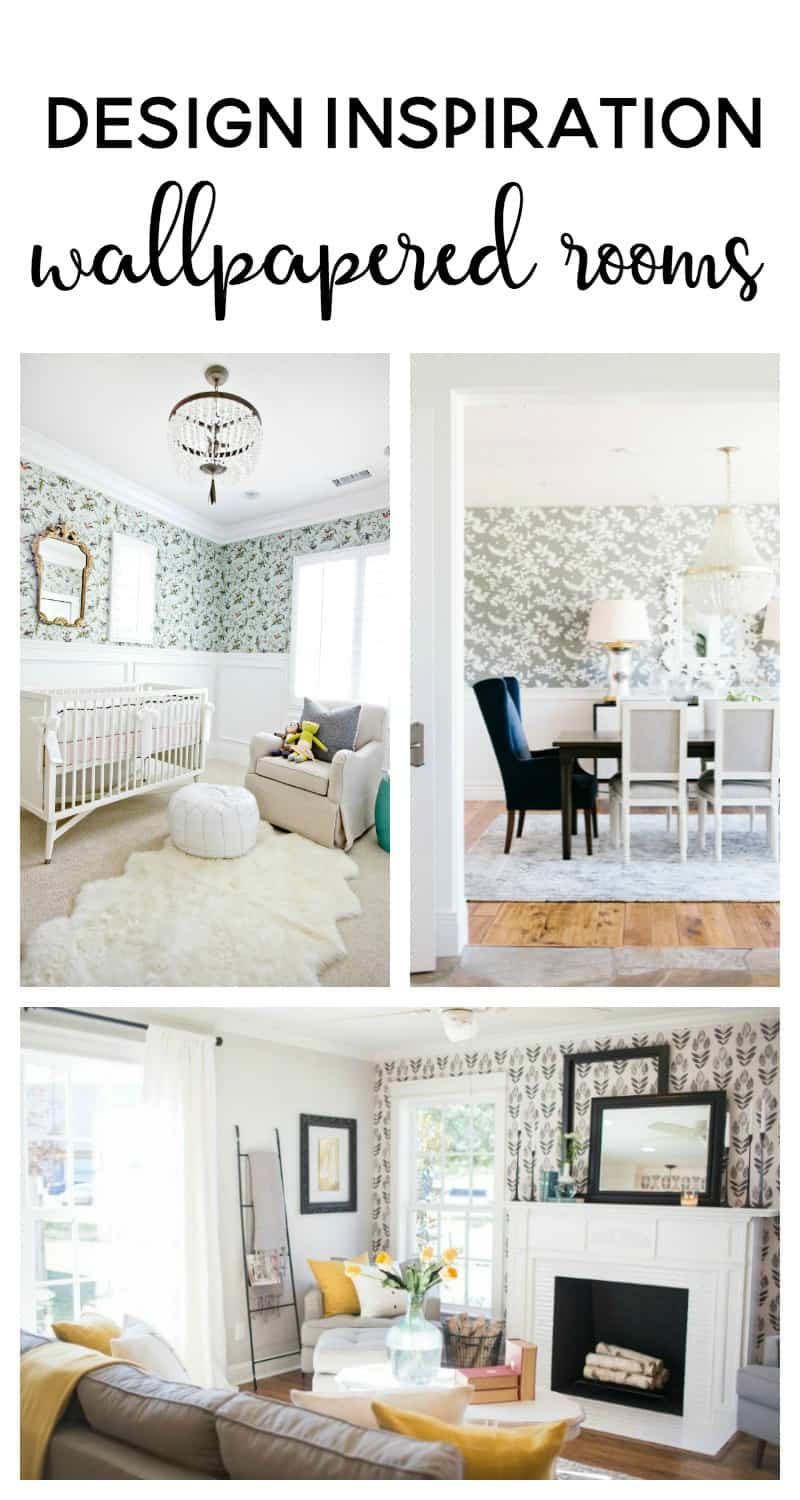 Adding wallpaper to a room or wall is sure to add style to any space.  See some of my favorite rooms with wallpaper for design inspiration and get help finding wallpaper for you!