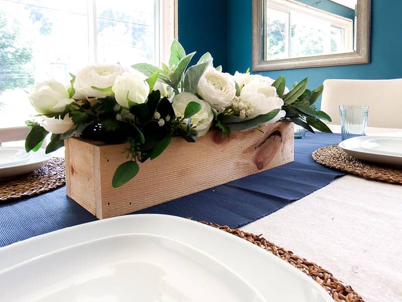 DIY Flower Centerpiece in Wood Box