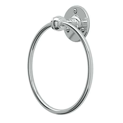 When choosing a towel ring brushed or clean nickel is great to tie in a lot of different metals with classic