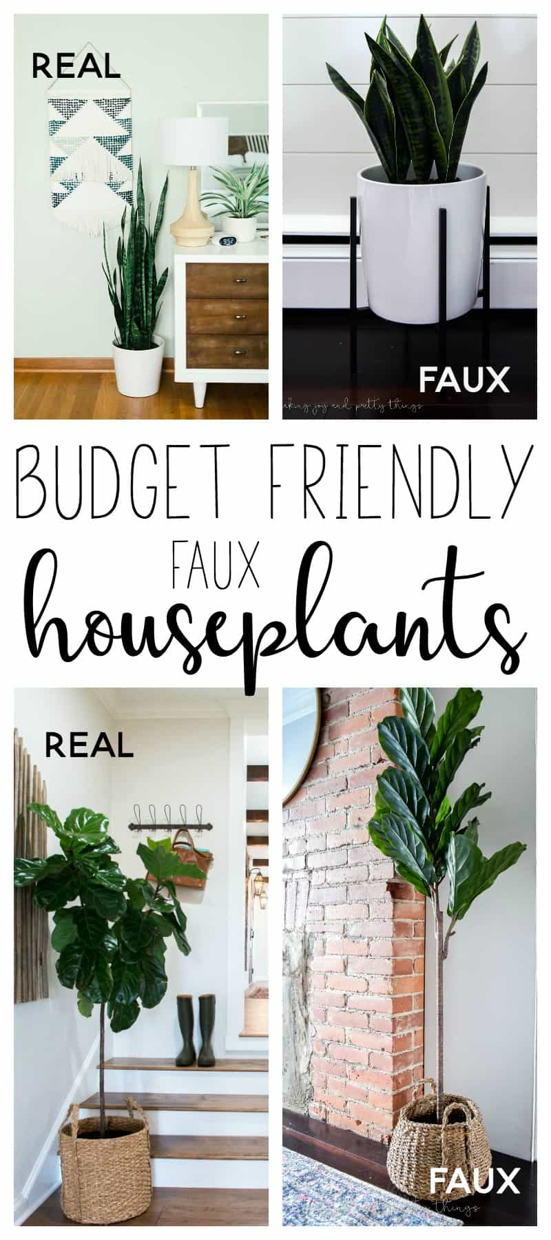 faux house plants | houseplants indoor | fiddle leaf fig tree | snake plant | sansevieria | indoor plants | budget friendly faux plants | house plants decor | home decor ideas | home decor on a budget | home style | favorite faux houseplants