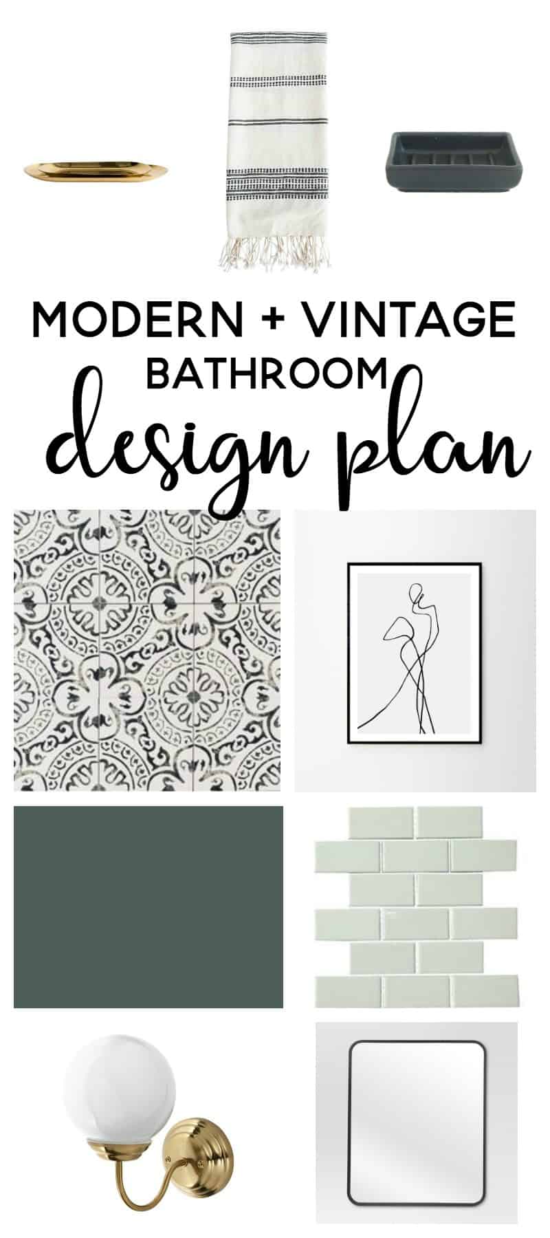 modern vintage master bathroom design plan | bathroom ideas | bathroom remodel | bathroom decor | master bathroom remodel | renovating on a budget | modern vintage bathroom | bathroom design ideas | bathroom design small | attic bathroom | bathroom ideas