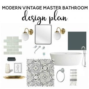 modern vintage master bathroom design plan | bathroom ideas | bathroom remodel | bathroom decor | master bathroom remodel | renovating on a budget | modern vintage bathroom | bathroom design ideas | bathroom design small | attic bathroom | bathroom ideas