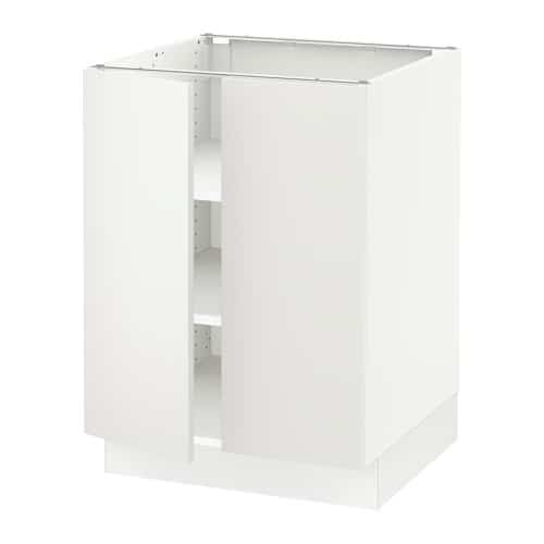 This two door IKEA built in is part of the SEKTION base cabinet line provides great storage options around a fireplace.