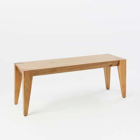 A light natural wood bench seat from West Elm