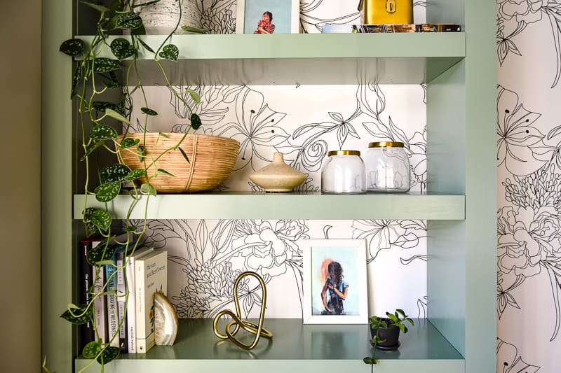 Open shelving can display many different types of decor and objects that you wouldn't be able to see normally