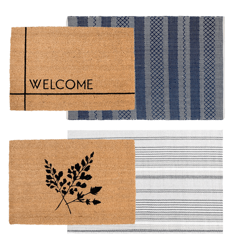 Black And White Outdoor Door Mat, Outdoor Layered Door Mats