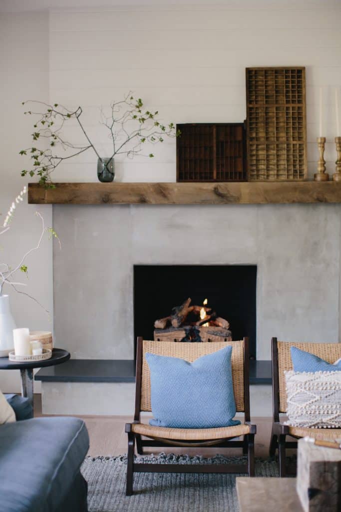 Creating a modern look with a mantle is easy when using cement to make it streamlined 