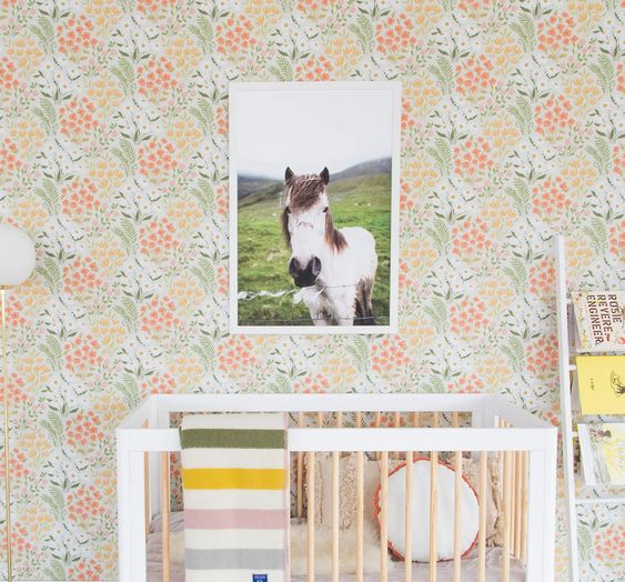 This floral wallpaper design from Chasing Paper is gorgeous and perfect for the walls of a nursery