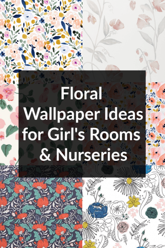 Sharing tons of floral wallpaper ideas for girl’s rooms and nurseries! Looking to add a wallpaper accent wall or wallpaper toddler girl room?  I found wallpaper ideas for nurseries and wallpaper ideas for toddler girl room.  Add floral wallpaper to a nursery or flower wallpaper girl’s room.  Just click the photo to shop!  #wallpaper #floralwallpaper #toddlergirlsroom #girlroom #nursery