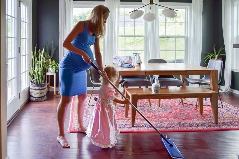 Get your kids to help you deep clean your hardwood floors without worrying about any harsh chemicals