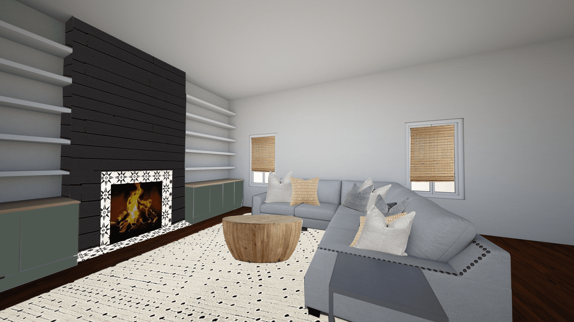 Living Room Design Plan: Mood Board & Floor Plan