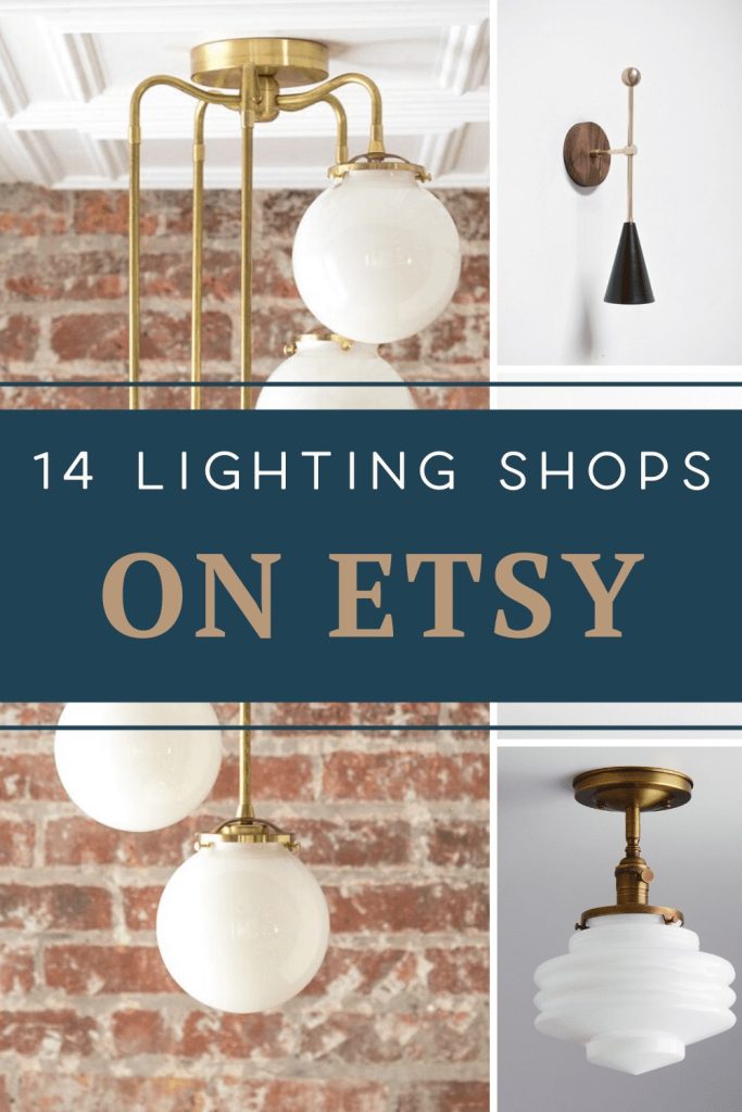 Looking for lighting ideas? I've found the best light fixture shops on Etsy! Whether you're shopping for a chandelier, sconces, pendant lights, or table lamps you can find unique lighting on these Etsy light shops! Etsy light fixtures are so unique and different from what you’ll find at the big box stores. Plus, often they are more budget friendly, great for you budget shoppers out there! Let’s find your perfect light for your home! #lights #lighting #homedecor #etsy #uniquelighting