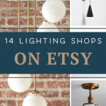 Looking for lighting ideas? I've found the best light fixture shops on Etsy! Whether you're shopping for a chandelier, sconces, pendant lights, or table lamps you can find unique lighting on these Etsy light shops! Etsy light fixtures are so unique and different from what you’ll find at the big box stores. Plus, often they are more budget friendly, great for you budget shoppers out there! Let’s find your perfect light for your home! #lights #lighting #homedecor #etsy #uniquelighting